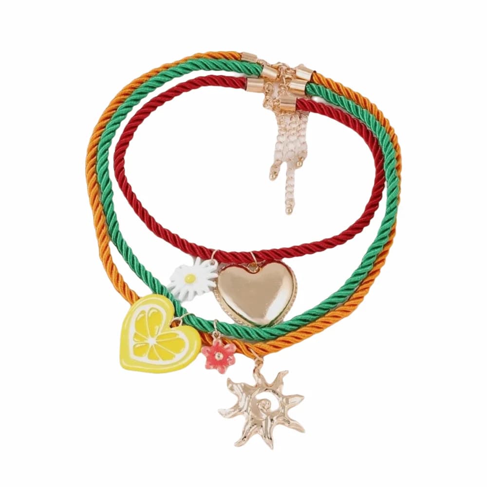 Collana con ciondolo fiore in resina stile etnico Ciondoli per organismi marini Collana con corda in nylon hip-hop Accessori per gioielli Set di collane