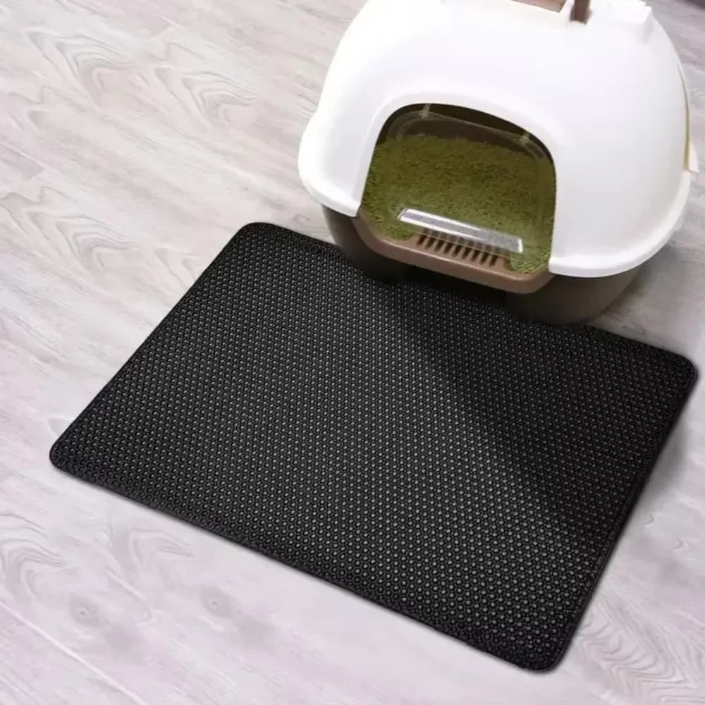 Tappetino per Lettiera Gatti a Doppio Strato in EVA, Antiscivolo, Filtro per Lettiera, Accessori per la Pulizia degli Animali Domestici