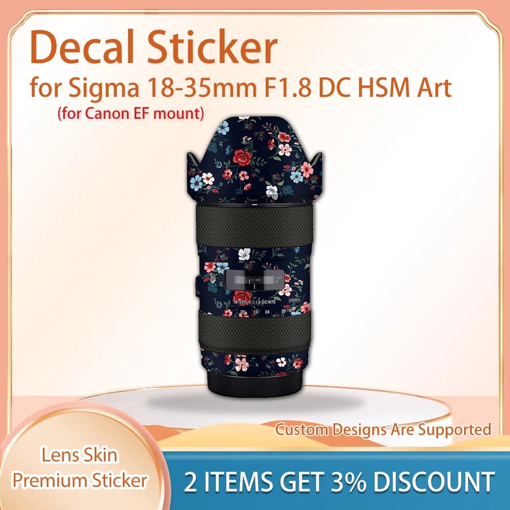 Decal Skin per Canon EF Mount Skin Wrap Covered 1835f1.8 Pellicola protettiva Pellicola protettiva per Sigma 18-35mm F1.8 DC Lens Skin Decal