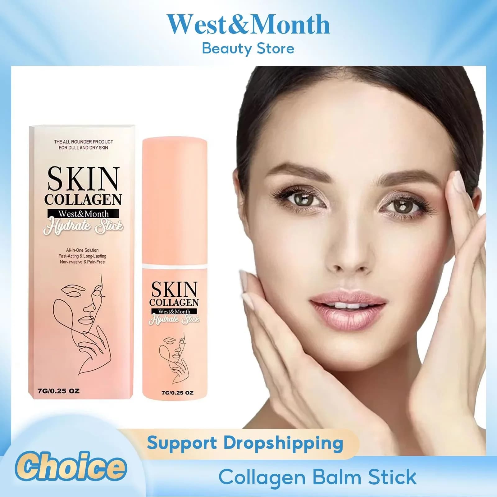 Stick Balsamo al Collagene Rassodante, Lifting, Nutriente, Anti-Rughe, Riparatore, Illuminante, Idratante, Ringiovanente, Schiarente