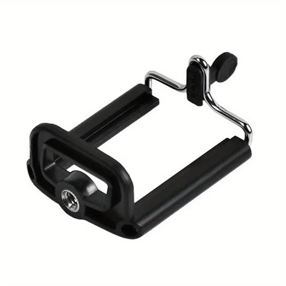 1PC nero per supporto per telefono treppiede treppiede con dado da 1/4 di pollice foro per vite selfie stick accessori per clip per telefono
