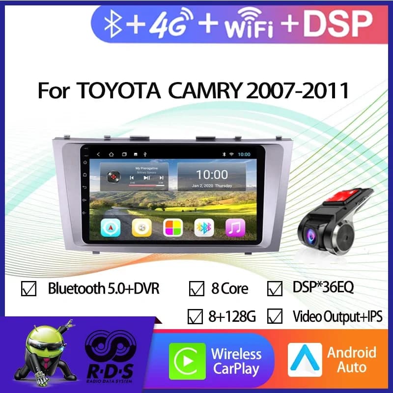 6G + 128G Android Navigazione GPS per auto per TOYOTA CAMRY 2007-2011 Auto Radio Stereo Lettore multimediale Supporto USB DVR
