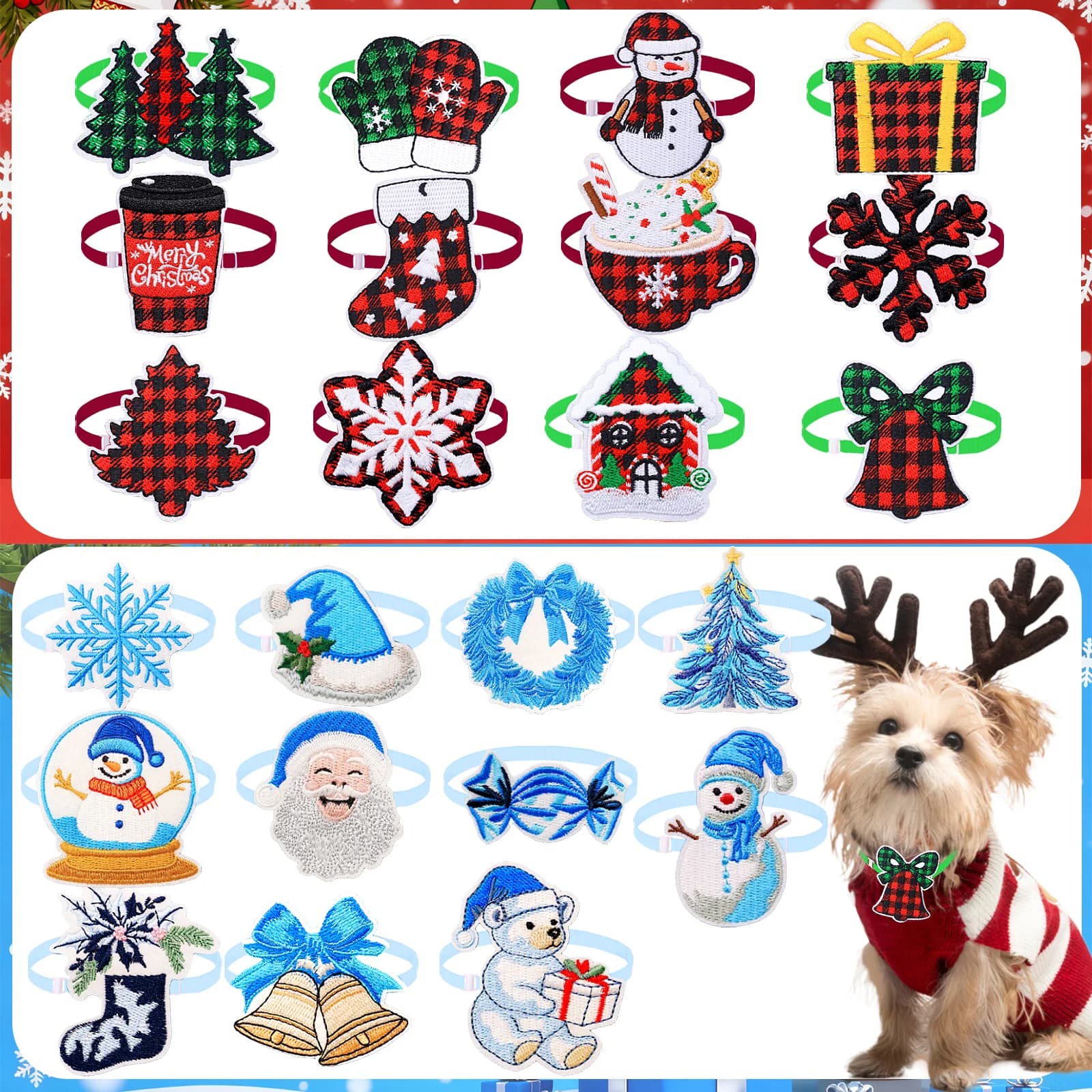 30pc 2025 New Christmas Bowties For Small Dogs Cats Fashion Cute Pet Dog Bow Tie Neckties For Christmas Grooming Dog Accessories