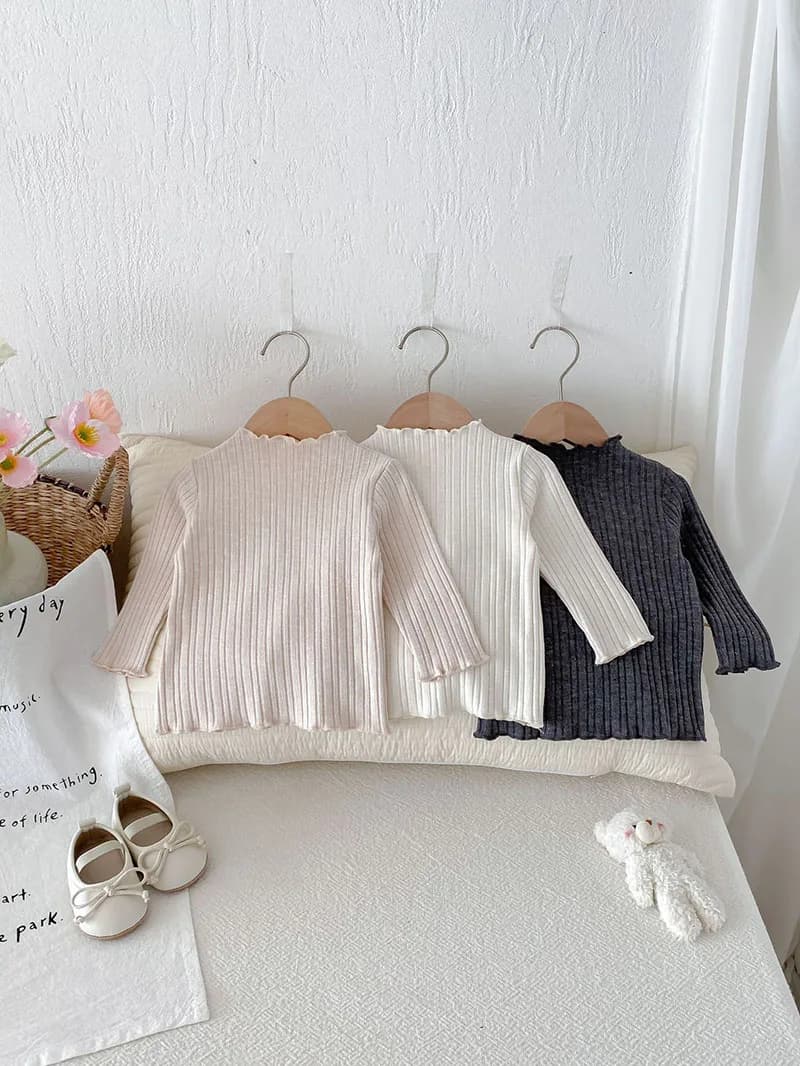 MILANCEL Nuova Primavera Camicetta per Bambini Carino Tinta Unita Pit Strip Bambino T-shirt a Maniche Lunghe Infantile Versatile Canotte