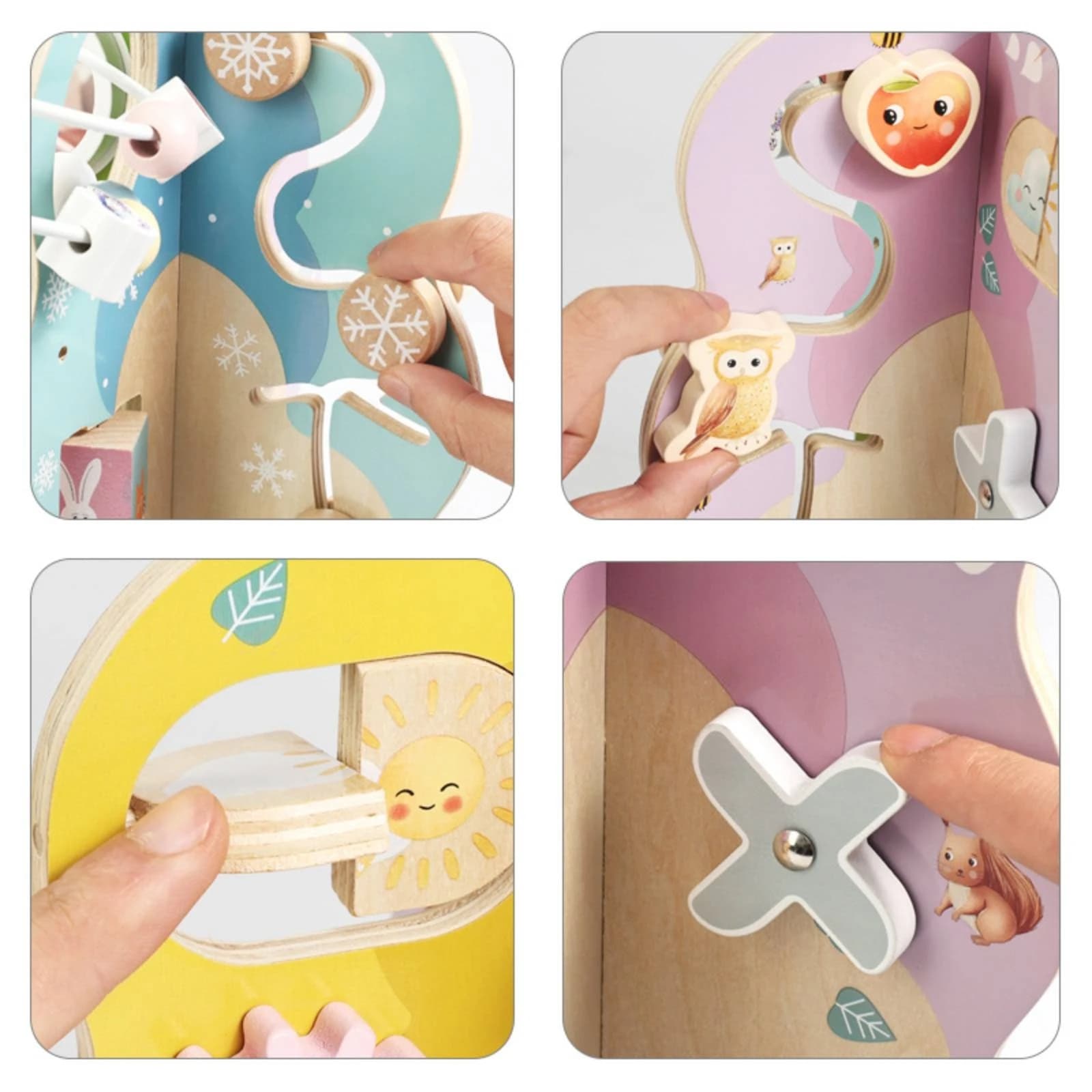 Tree Bead Maze Sliding Pieces Wooden Bead Maze Activity Board Toy Hands-on Child Development Item Educational