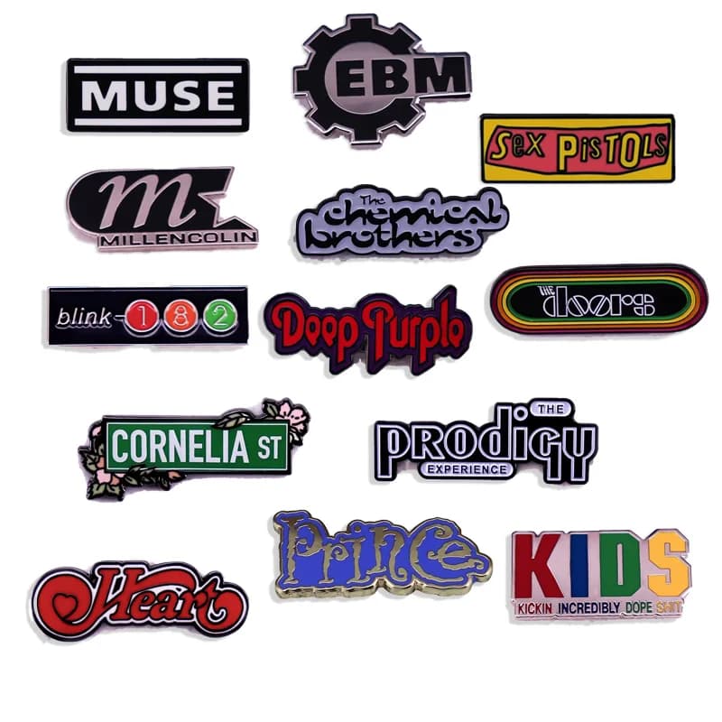 New Rock Band Logo Spilla smaltata Album musicale Distintivo Pop Band Spilla Gioielli Regalo Accessori di abbigliamento Commercio all'ingrosso per fan e amici