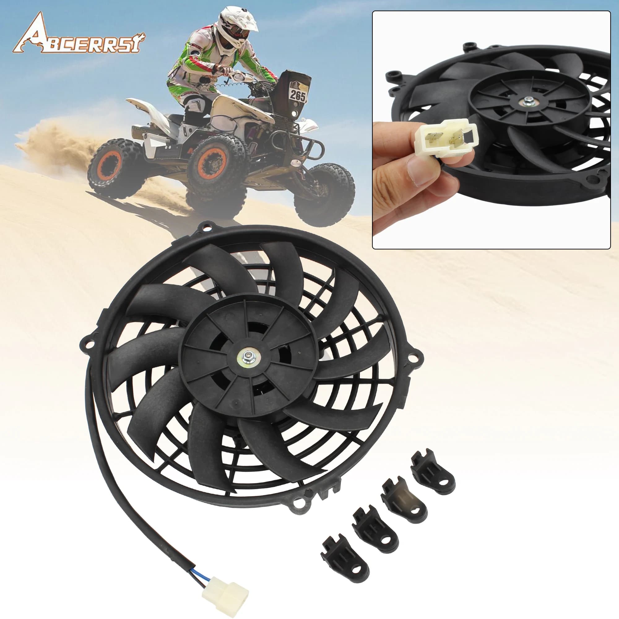 ATV UTV Universale Del Motociclo Ventola Di Raffreddamento Del Radiatore Elettrico per KTM EXC 300 Honda CRF300 Yamaha YZ300 Parti di Scooter