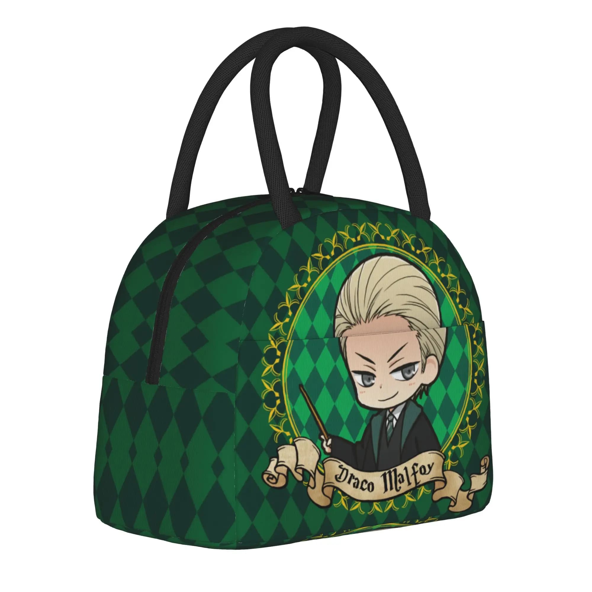 Potter's Magic School Anime Draco Malfoy Borsa termica per il pranzo Borsa termica Contenitore per il pranzo Borsa grande per il pranzo Borse per la conservazione degli alimenti