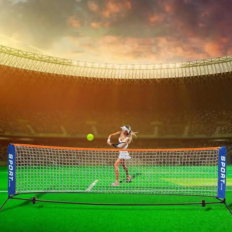 Rete da badminton Rete sportiva portatile ad altezza regolabile Attrezzatura per cantiere da tennis Maglia per allenamento fitness sportivo per giardino da spiaggia
