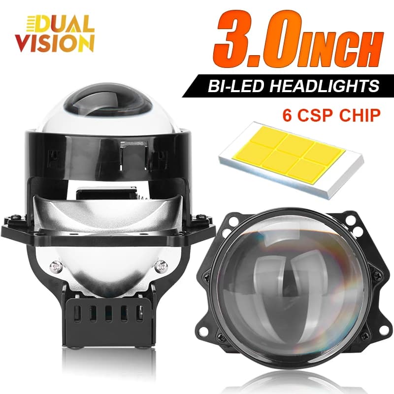 3.0 Pollici Bi Led Lente Del Proiettore Halo Luce 30000LM Fari Per Auto Hella 3R Angel Eyes Universale Alto Basso Fascio LED Auto Lampade Kit