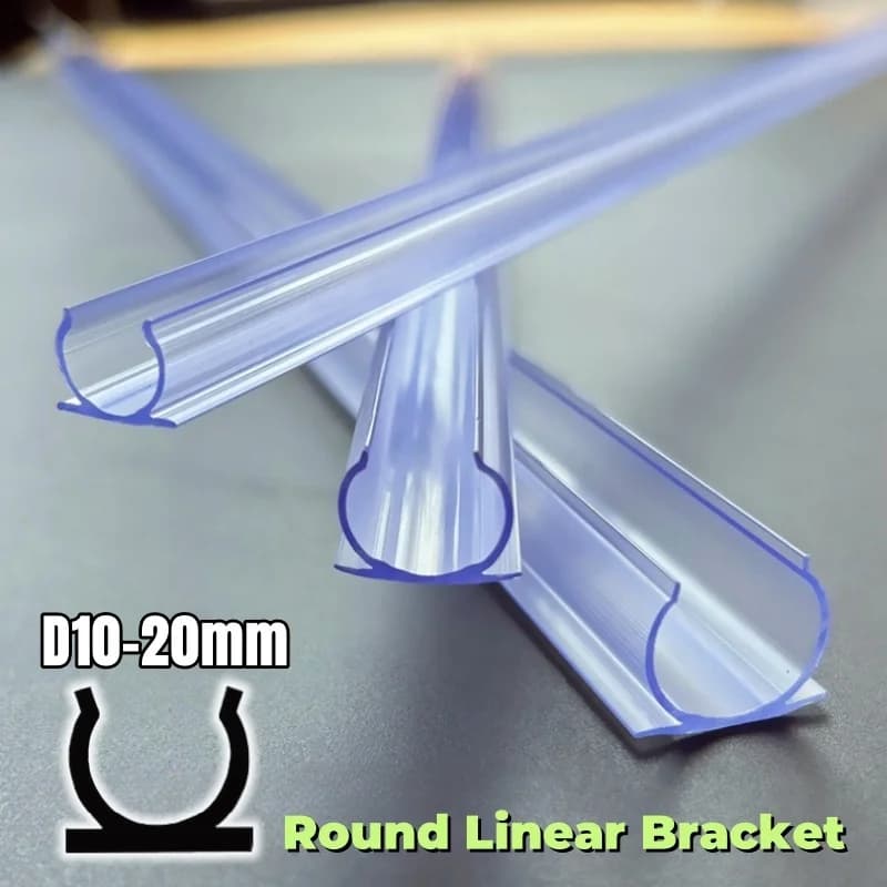 Tubo tondo LED Profilo in plastica Diametro 10/15/20mm Staffa di canale per luci di striscia al neon Tubo di fissaggio lampada a nastro montata in superficie