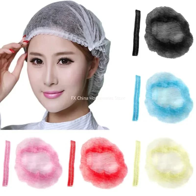 Pack of 100 hoods Disposable for Shower and Bath, Breathable Dust Cover, Ideal for Kitchen and Bathroom