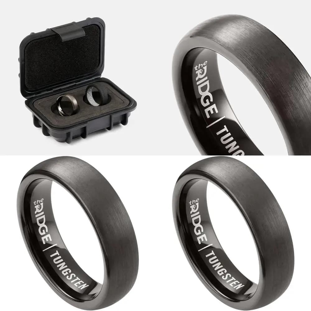 Tungsten wedding ring for man - 6 mm durable ring, scratch-resistant, with silicone insert