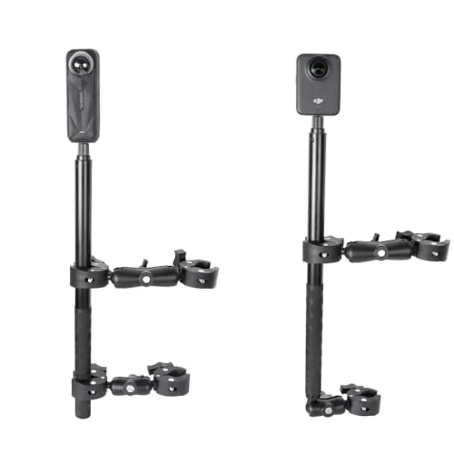Kit di Montaggio per Moto con Doppia Morsetto e Asta Selfie da 155cm per Insta360 One X5 X4 X3 X2 RS DJI OSMO 360 GoPro MAX 2 Sicuro
