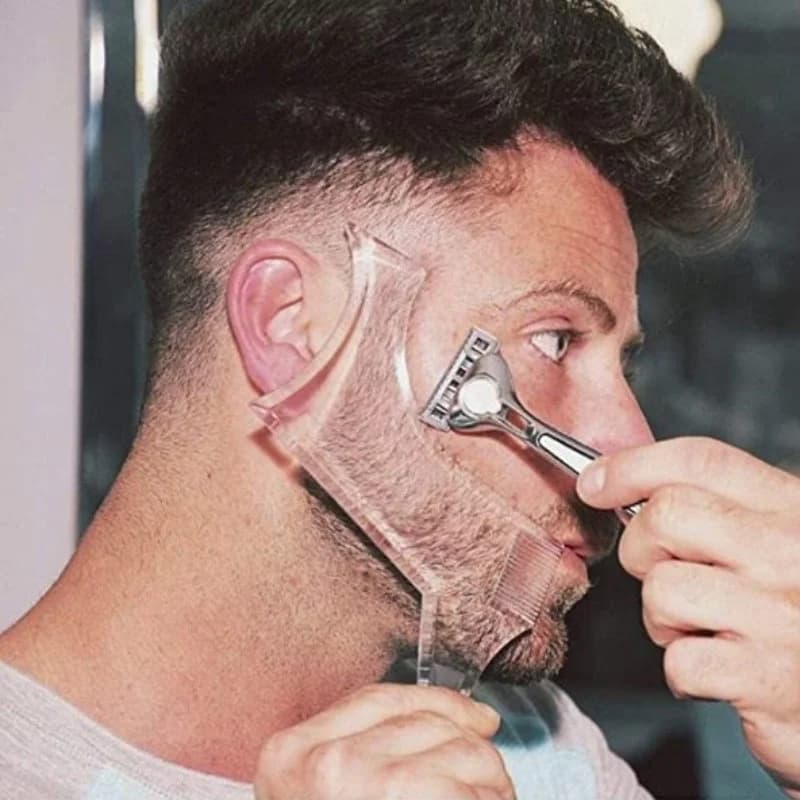 -Men Beard Styling Template Stencil Beard Comb for Men Lightweight and Flexible Fits All-In-One Tool Beard Shaping Tool