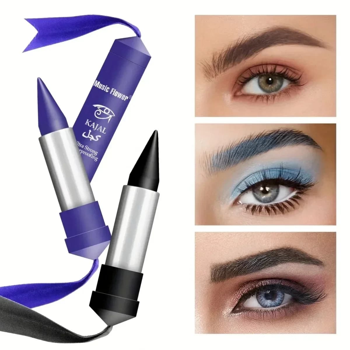 Matita Eyeliner Impermeabile Blu/Nero per Occhi Sfumati, Penna Gel Rossetto Opaco a Lunga Durata ad Asciugatura Rapida per Trucco Occhi