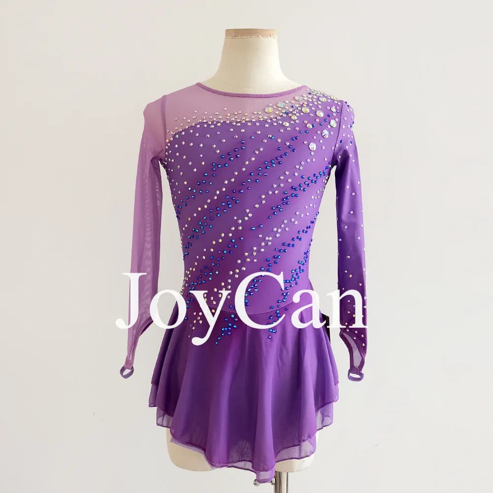 JoyCan Nuovo design professionale adorabile vestito da pattinaggio su ghiaccio gonne in rete elastica increspato inserto per bambini BD8993