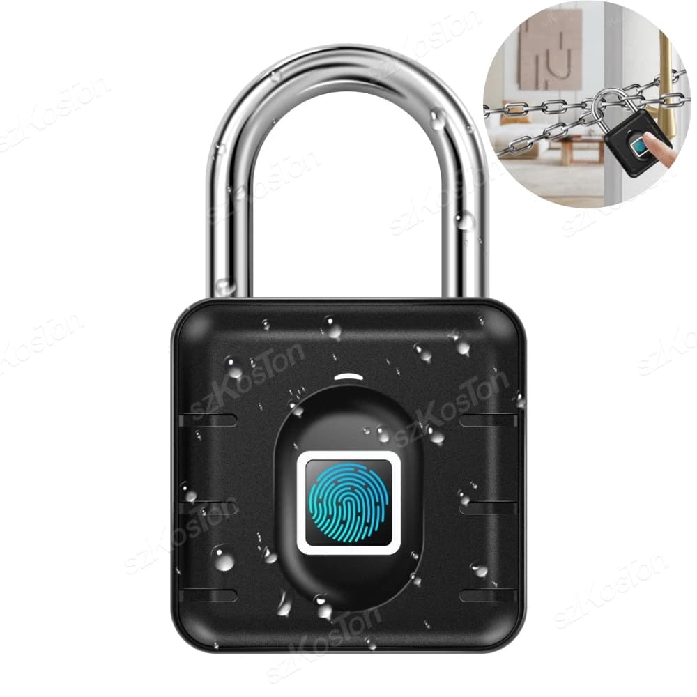 Lucchetto per impronte digitali Lucchetto impermeabile IP67 Lucchetto intelligente Lucchetto biometrico senza chiave Adatto per bagagli Valigia Armadietto da palestra