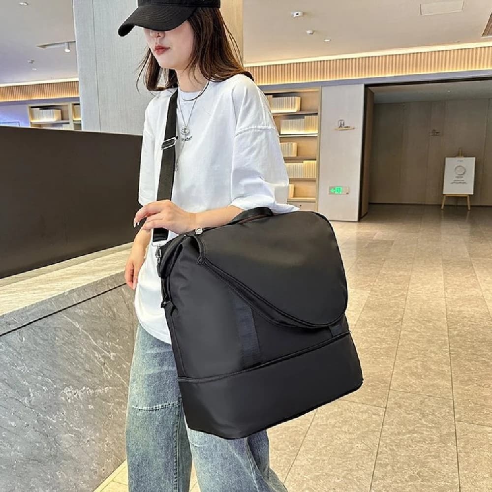 Women's tennis bag 1 piece - Tennis tote bag with space for 2 rackets, shoe compartment and waterproof pocket, light sports bag