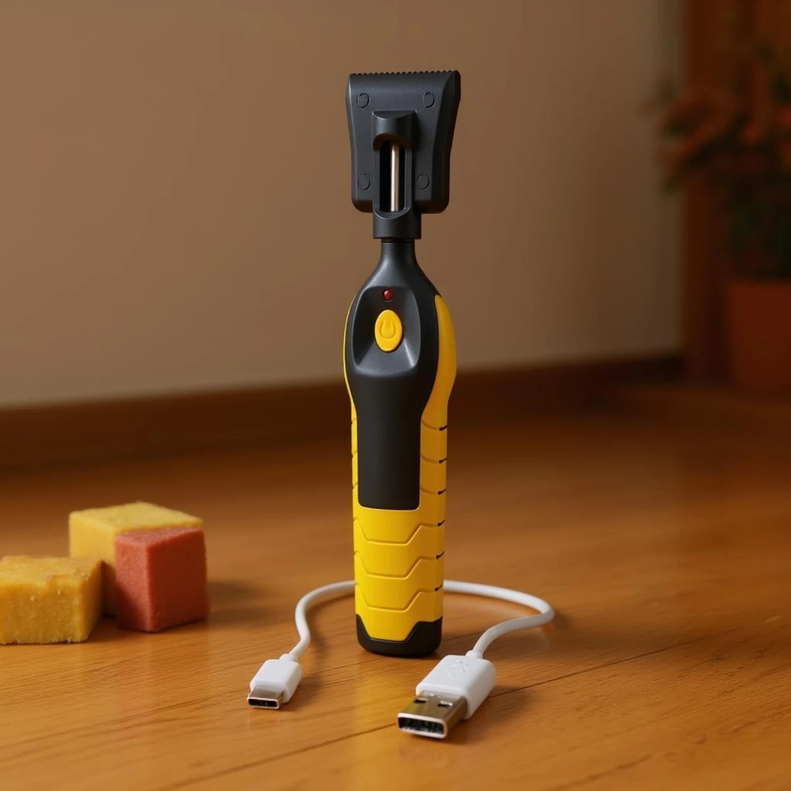 Kit di Riparazione per Pavimenti in Legno con Scatola Portaoggetti, Penna Riscaldante Ricaricabile, Bastoncino Riempitivo, Strumento di Riparazione a Fusione, Riempitivo per Graffi su Legno a Lunga Durata