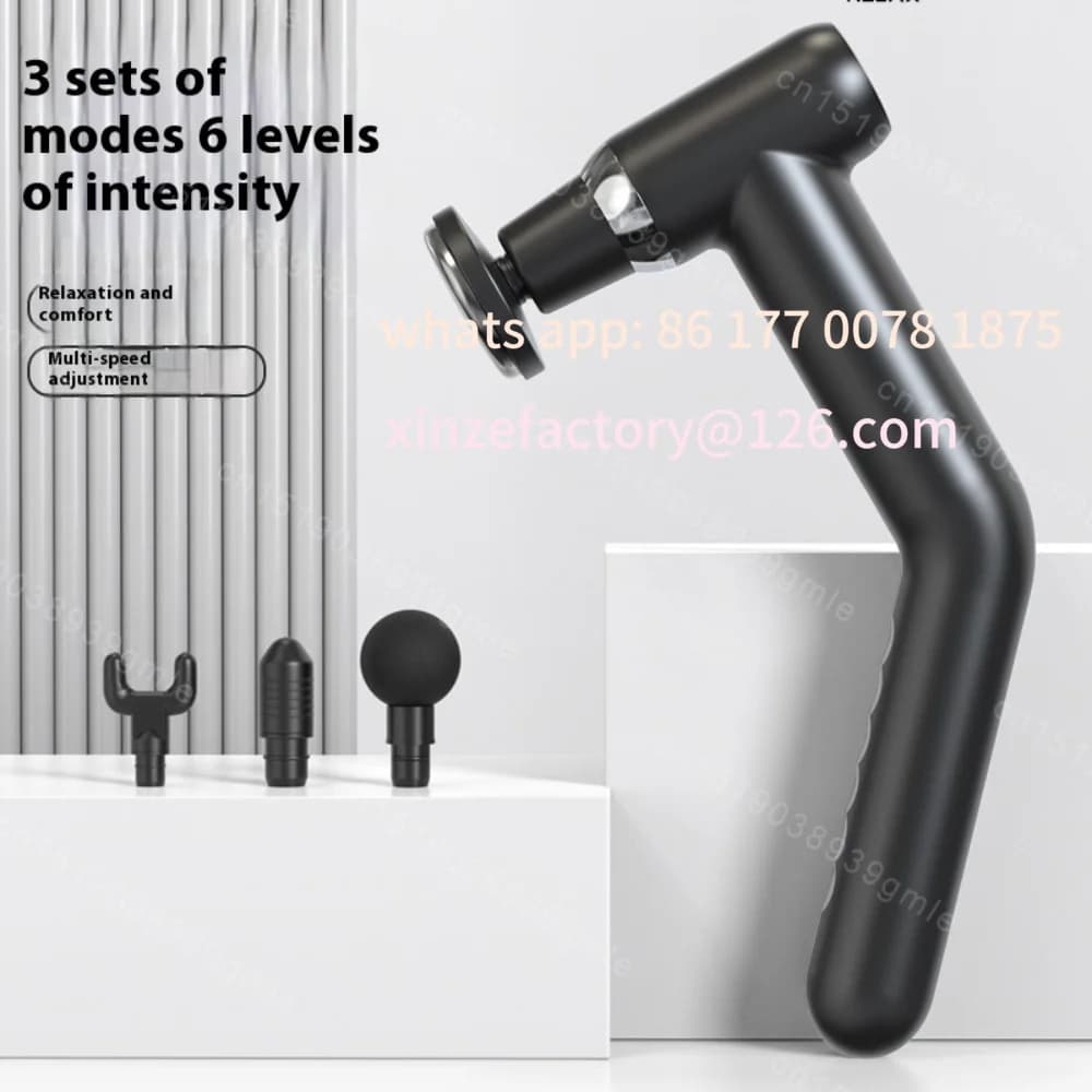 Customizable Smart Electric Fascia Gun Professional Deep Tissue Massager Home U-Shaped Head Extended Handle for Back Muscle