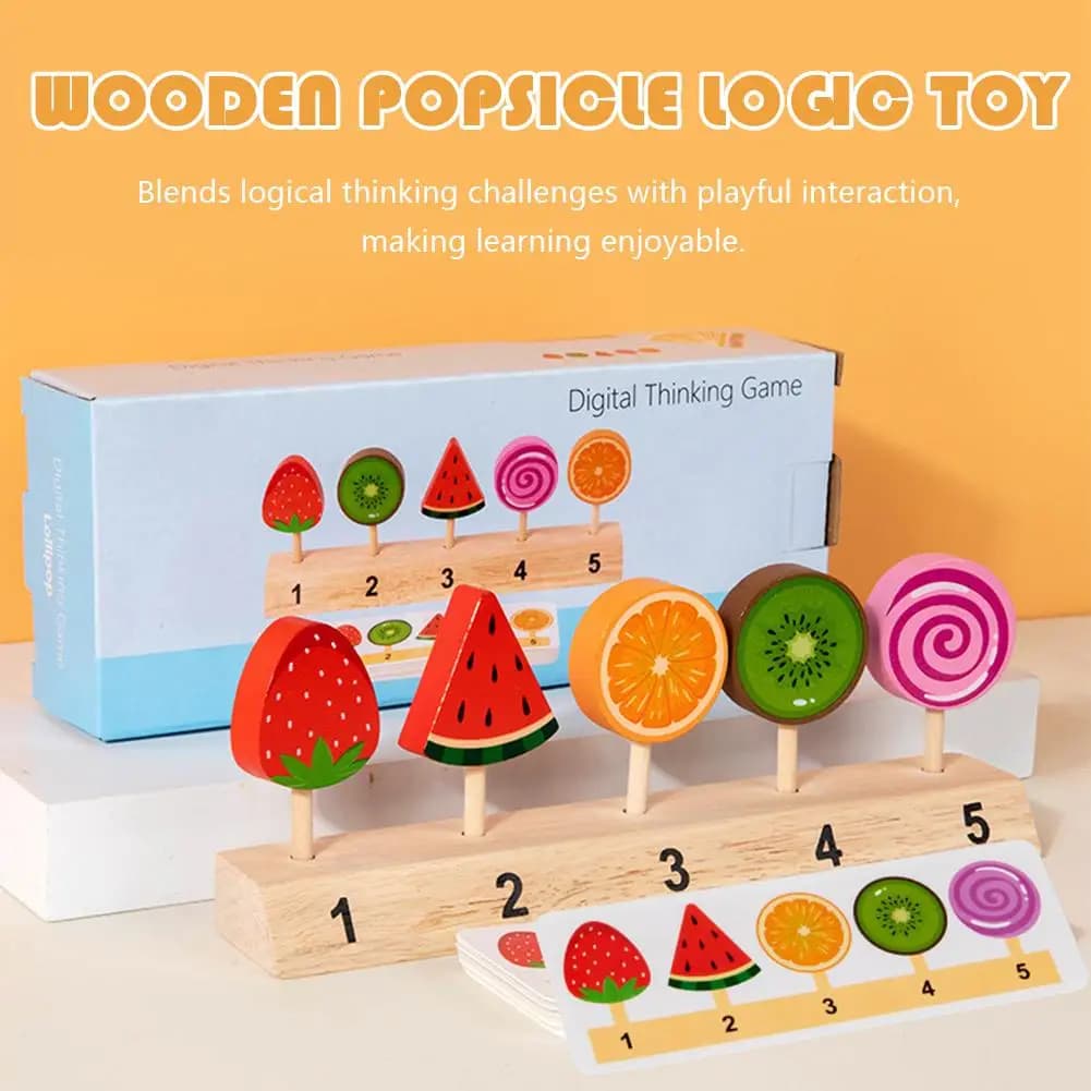Gioco di abbinamento in legno da tavolo per smistamento dei colori a forma di bambini con gelato alle caramelle alla frutta per il pensiero logico Set di giocattoli per giochi di finzione