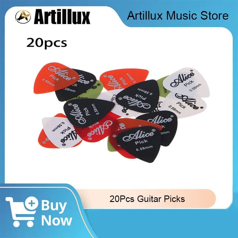 Plettri per chitarra da 20 pezzi Set di plettri per chitarra in nylon liscio da 0,58 mm di alta qualità e durata per parti e accessori per chitarra Ukulele basso
