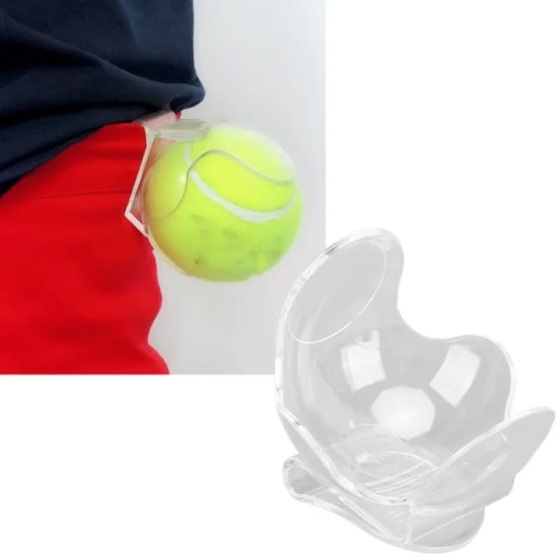 Supporto per palline da tennis con clip da cintura in ABS, attrezzatura portatile per allenamento tennis, salva tempo, per competizioni, trasparente