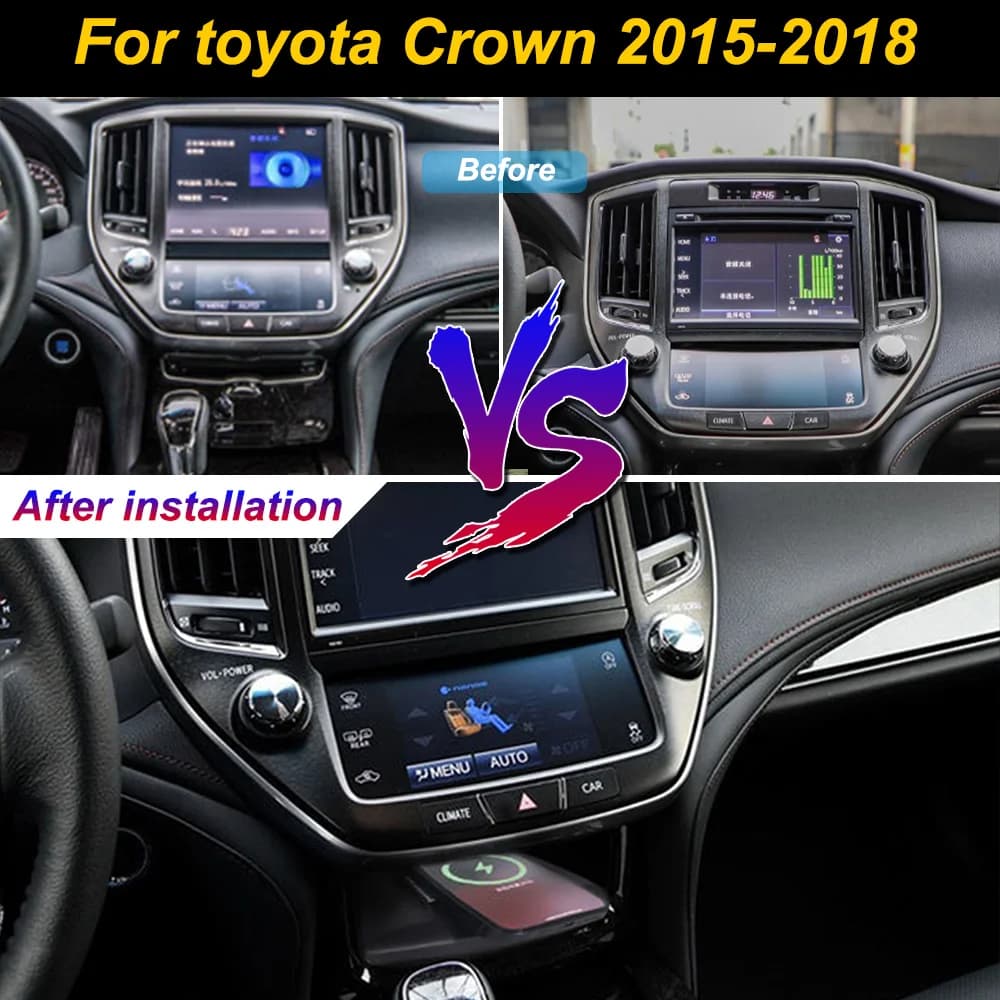 2 Din for Toyota Crown 2015-2018 Car Wireless Mobile Phone Charger Center Console Storage 18W iphone fast charge plate holder