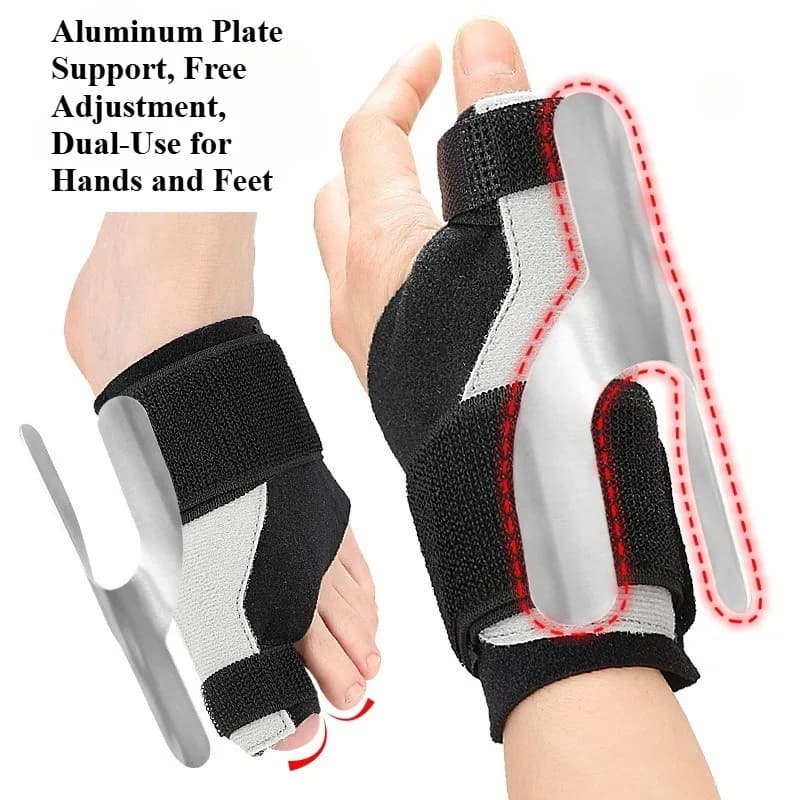 Stabilizzatore per pollice Piastra in alluminio Compressione Protezione per il polso Manica per pollice Allenamento in palestra Protezione per sollevamento pesi Antiscivolo Traspirante