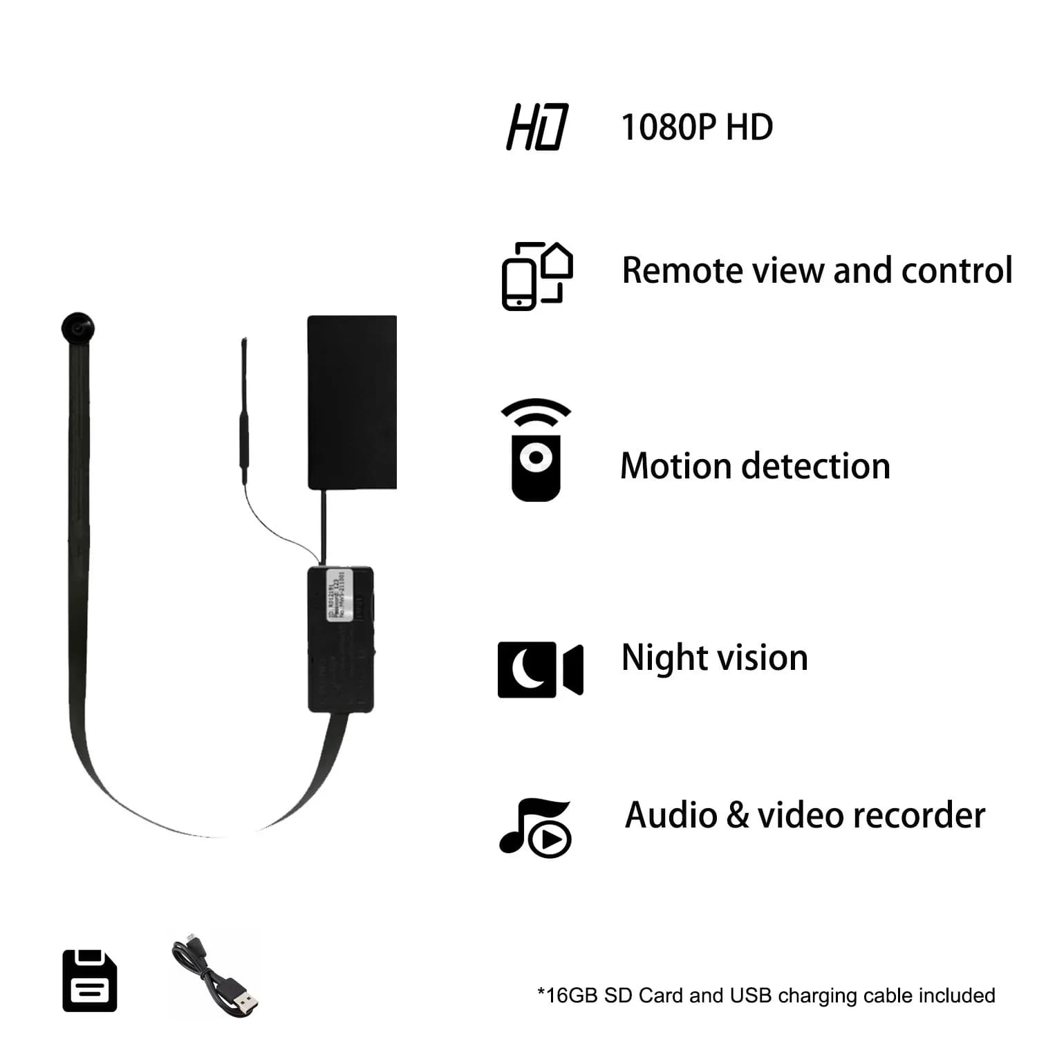 A2 DIY 1080P Full HD WIFI Camera with 16GB SD Card APP Control Motion Detection Cameras for Multiple Scenarios