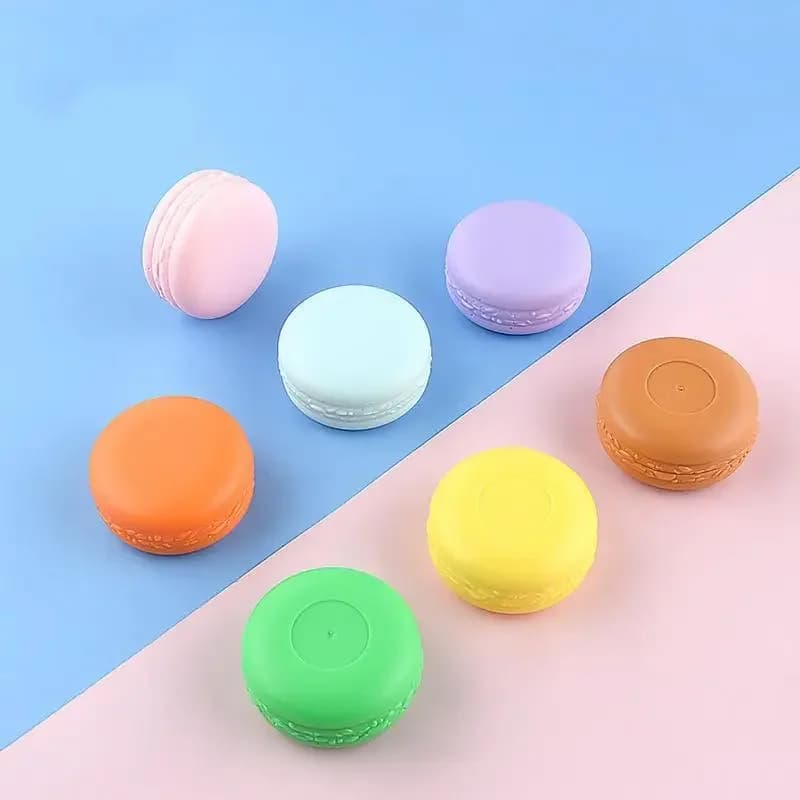 10G 20/50/100 Pcs Plastic Cosmetic Cream Containes, Caramel Color Macarons Lip/Balsamo for Le Labbra Sub Frames And Exhibition Articles, Cute Umbrella in Powder Case