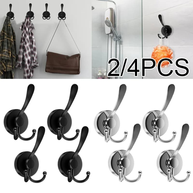 2/4 pezzi gancio da parete a 3 poli ventosa in acciaio inossidabile gancio per asciugamani appesi vestiti cappelli bagno cucina adesivo da parete gancio per asciugamano
