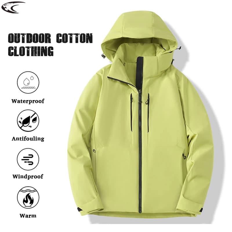 LNGXO Cappotto invernale da donna da uomo Giacca in pile caldo antivento impermeabile Unisex Escursionismo Campeggio Sci Arrampicata Giacca a vento