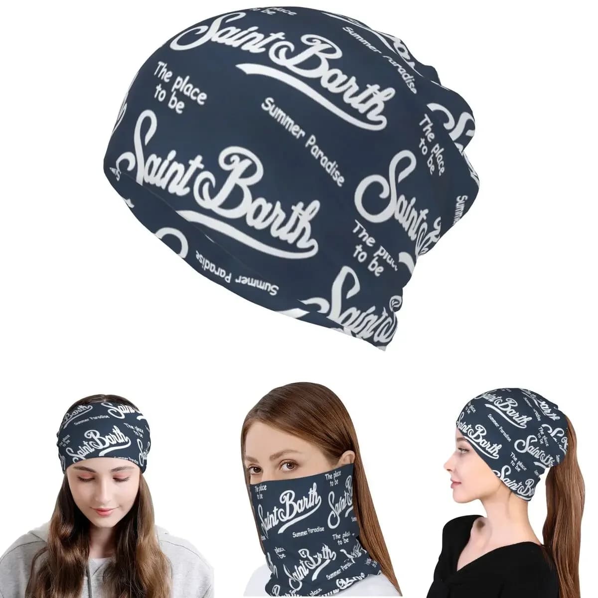 Saint Barth Bandana Neck Cover Face Scarf Multifunction Face Mask Beanies Hat for Men Women Adult Windproof