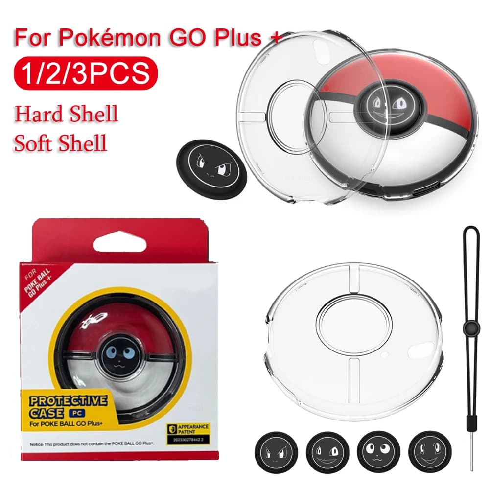 Custodia protettiva in Silicone da 1-3 pezzi custodia rigida/morbida per Pokemon Go Plus protezione trasparente accessori per giochi con custodia in PC / TPU