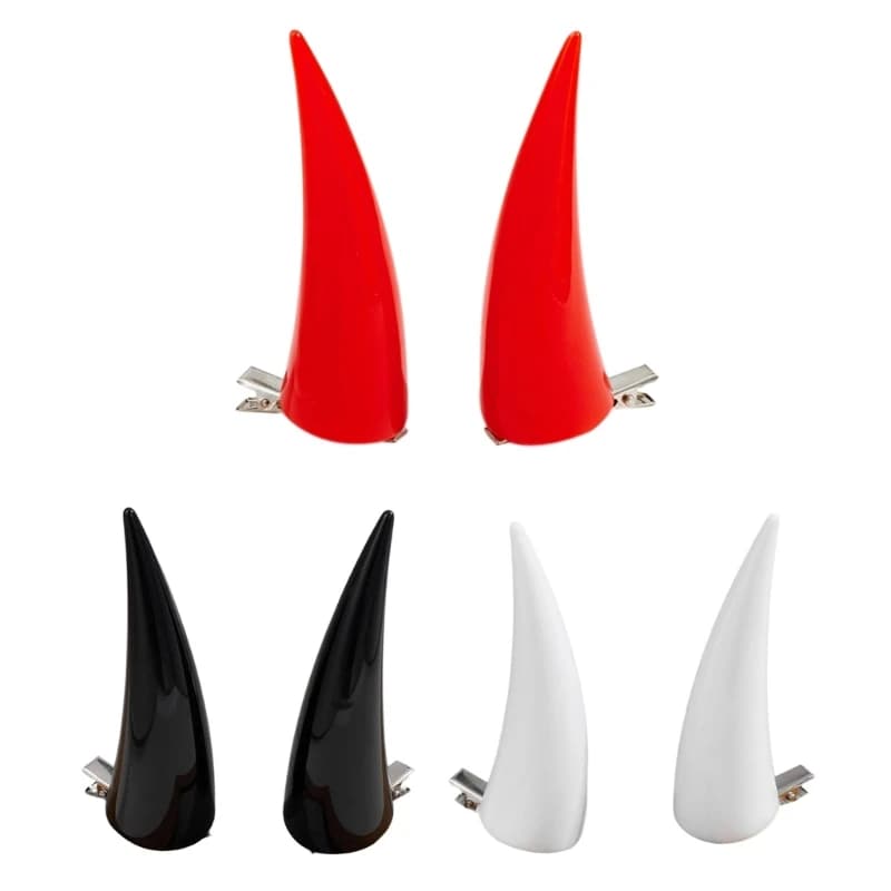 Anime Hair Clip Power Halloween Horn Flat Clip Halloween Hairpin Power Elegant Hair Clip for Cosplay