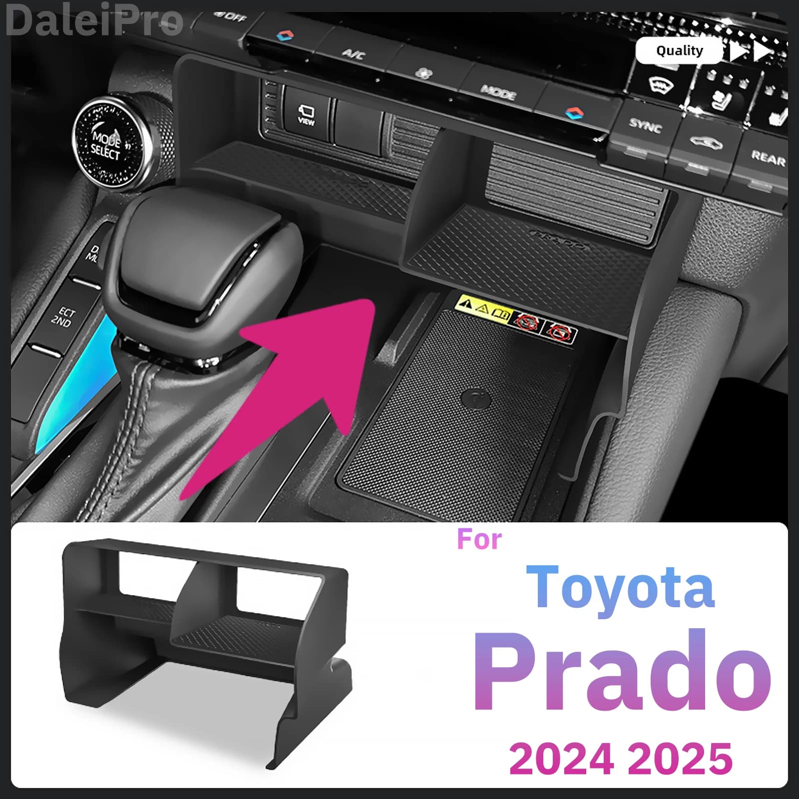 Per Toyota Land Cruiser 250 Prado LC250 2024 2025 Car Center Console Organizer Vassoio Scatola di Immagazzinaggio A Strati Riordino Accessori Auto