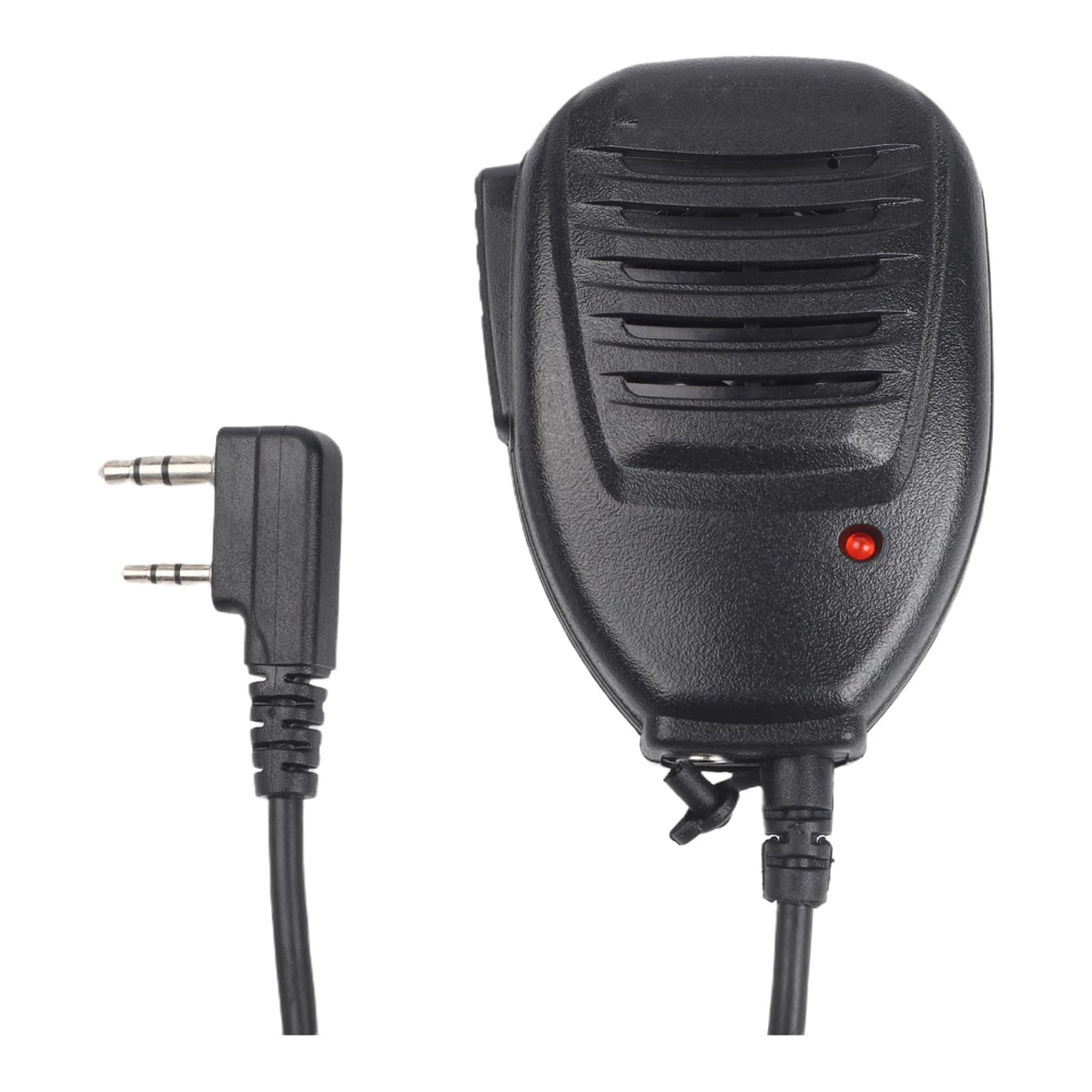 Microfono Altoparlante PTT per Radio Bidirezionale, Interfaccia Audio 3.5mm con Uscita Cuffie e Clip a Molla con Funzione Auto-Mute