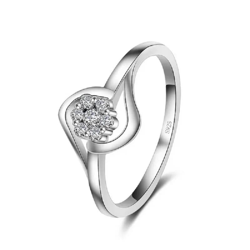 Simple Style Finger Ring For Women Ladies Fashion 925 Silver Color Cubic Zircon Wedding Engagment Rings Party Jewelry Gift