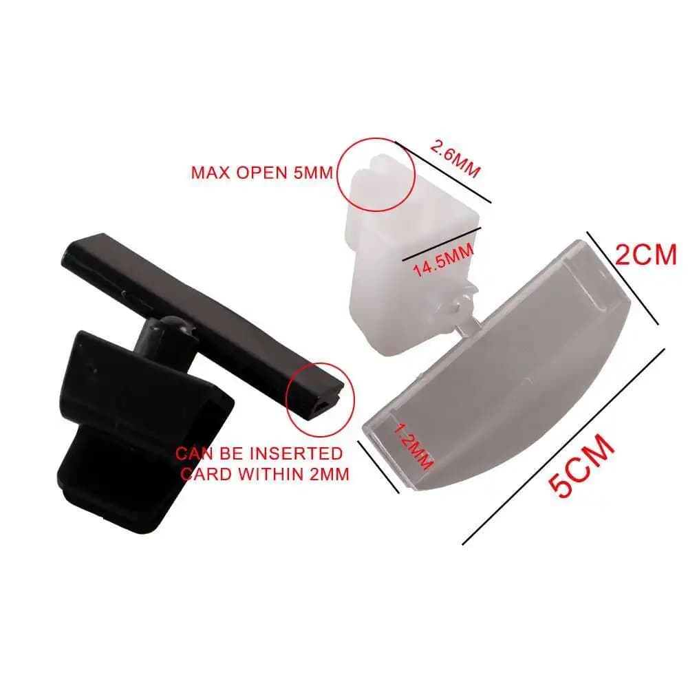 Clip per promemoria girevole da 10 pezzi Clip per portafoto girevole nera Morsetto per scaffale Clip per prezzo Portafoto per foto trasparente Clip per biglietto di carta per ufficio