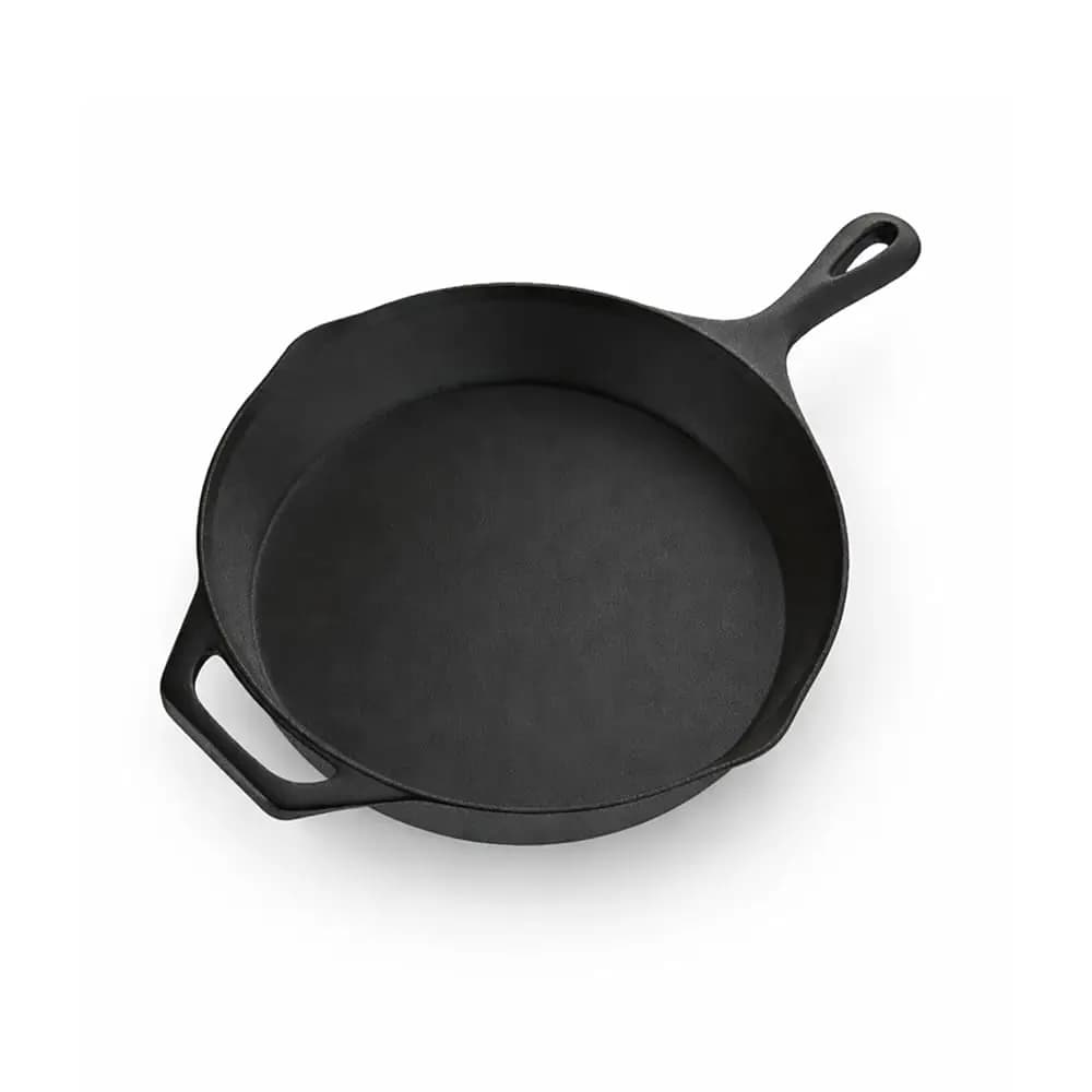 Padella in ghisa pre-stagionata da 12 pollici, con 2 manici, antiaderente da 4 litri, compatibile con forno e induzione, per bistecche e carne