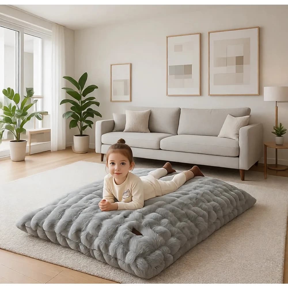 Poltrona Letto Convertibile per Bambini, Lavabile in Lavatrice, per Gaming e Lettura, Cuscino da Pavimento per Soggiorno e Camera da Letto