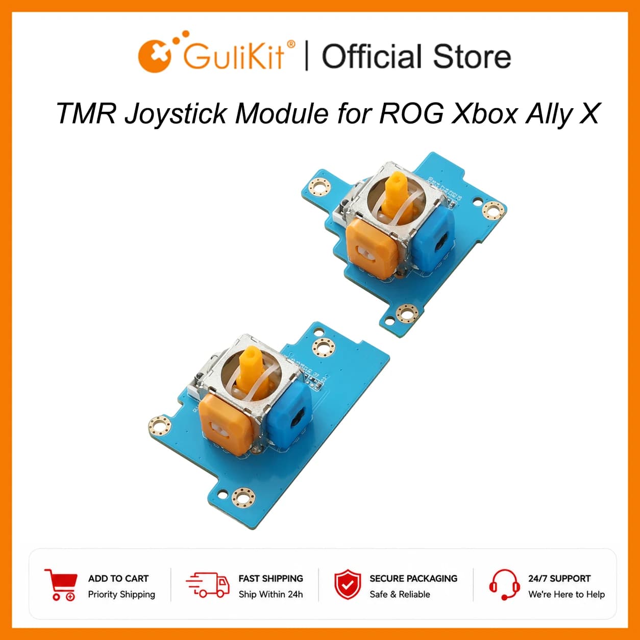 GuliKit TMR Modulo joystick elettromagnetico per ROG Xbox Ally X Sostituzione riparazione stick anti-deriva per console di gioco ROG Ally X