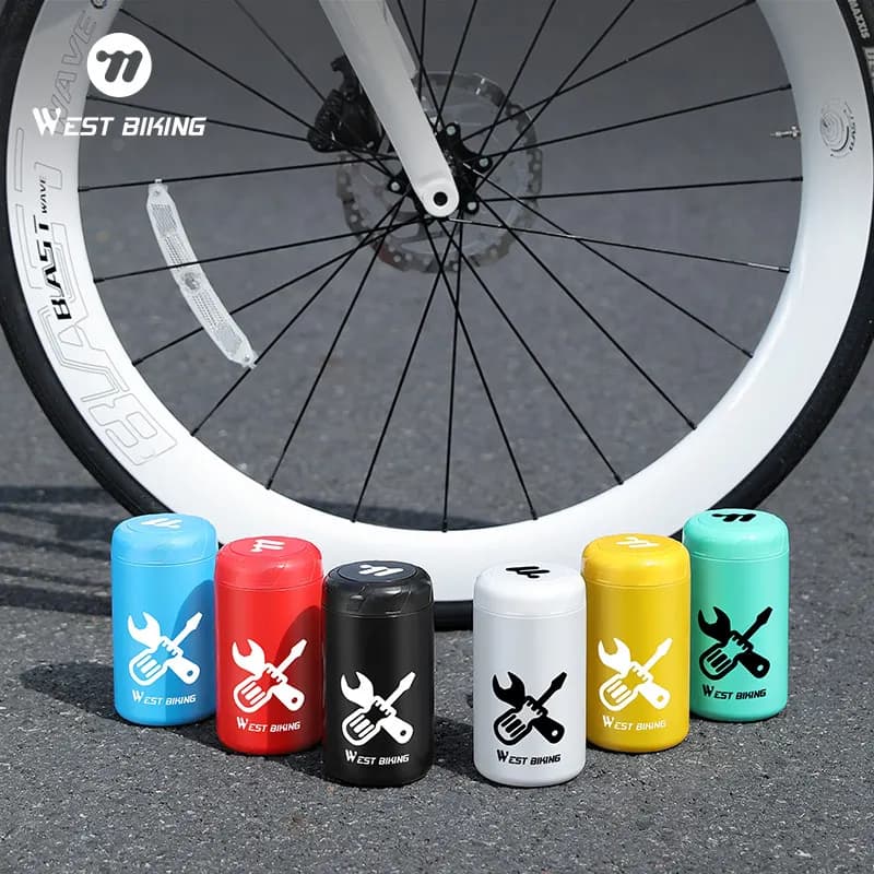 WEST BIKING Mini Portable Cycling Tools Capsule Box portaborraccia impermeabile Kit di riparazione custodia rigida Rack Storage Bag accessori per bici