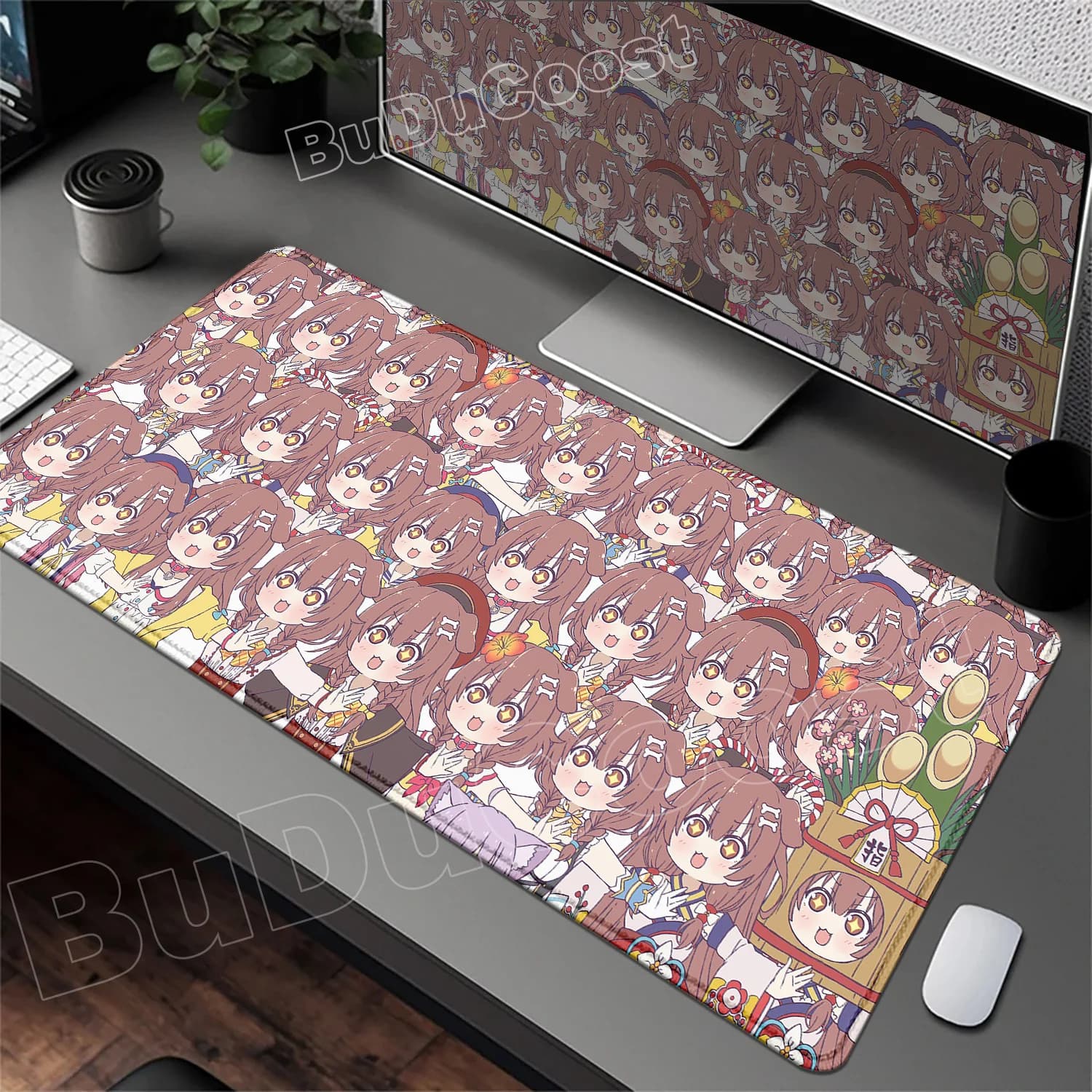 Nuovo Tappetino per Mouse Kawaii Inugami Korone, Accessori per Gamer, Tappetino da Scrivania Antiscivolo per Laptop, Grande Tappetino Anime Hololive Girl