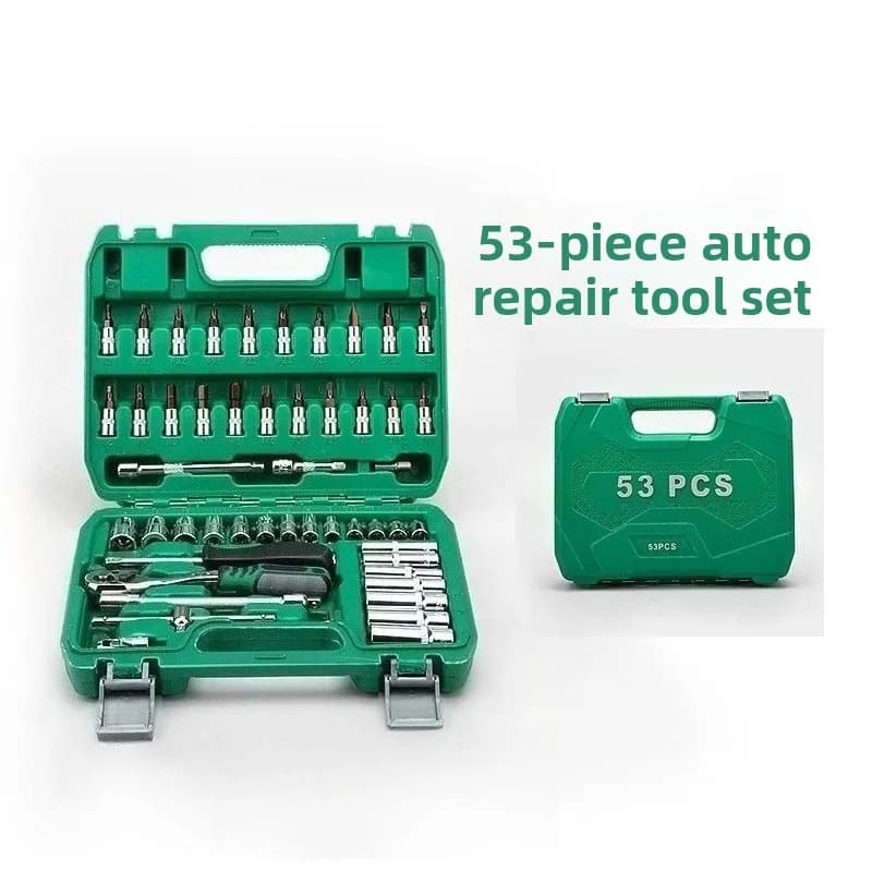 53-piece 24-tooth Auto Repair Tool Kit, Maintenance and Repair Hardware Tool Set, Household Hardware Repair Kit Combination