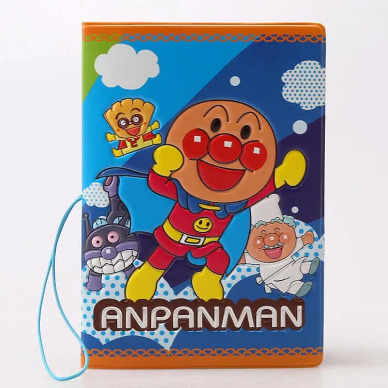 Custodia Protettiva Universale per Passaporto in PVC con Personaggio Anpanman, Porta Carte Impermeabile, Borsa Porta Biglietti da Viaggio con Clip, Regalo per Coppie