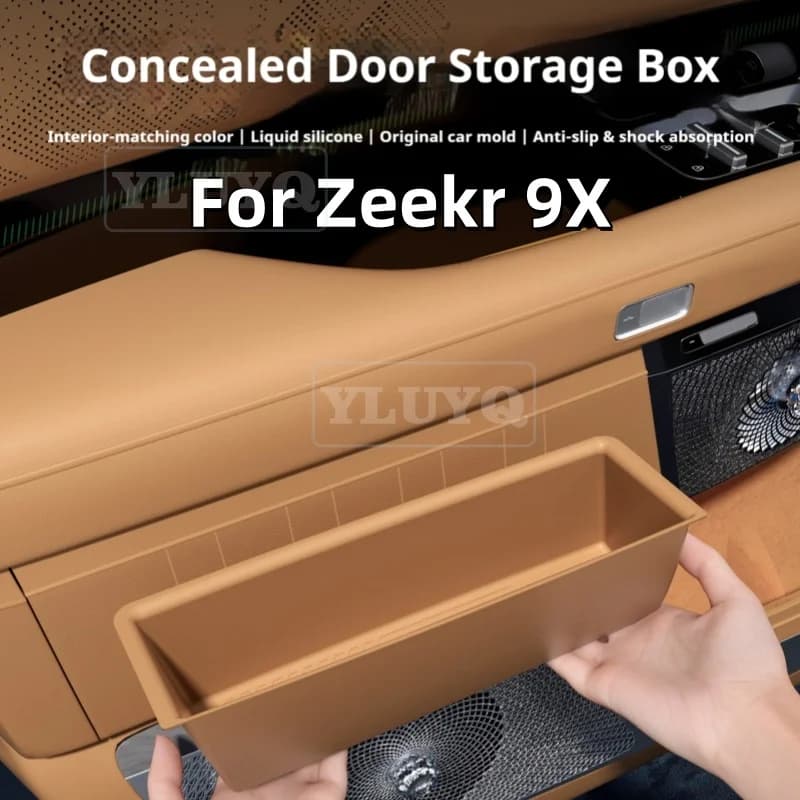 ZEEKR 9X Scatola portaoggetti nascosta per maniglia portiera auto, organizer in silicone, accessori per modifica interni, ricambi auto