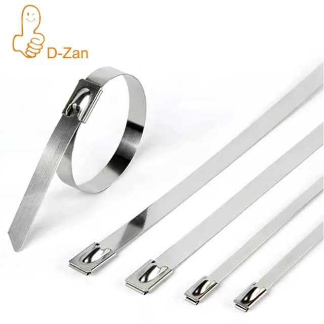 Stainless Steel Cable Ties Length 150/200/300mm Exhaust Wrap Self-Locking Cable Zip Tie Multi-Purpose Metal Locking Ties